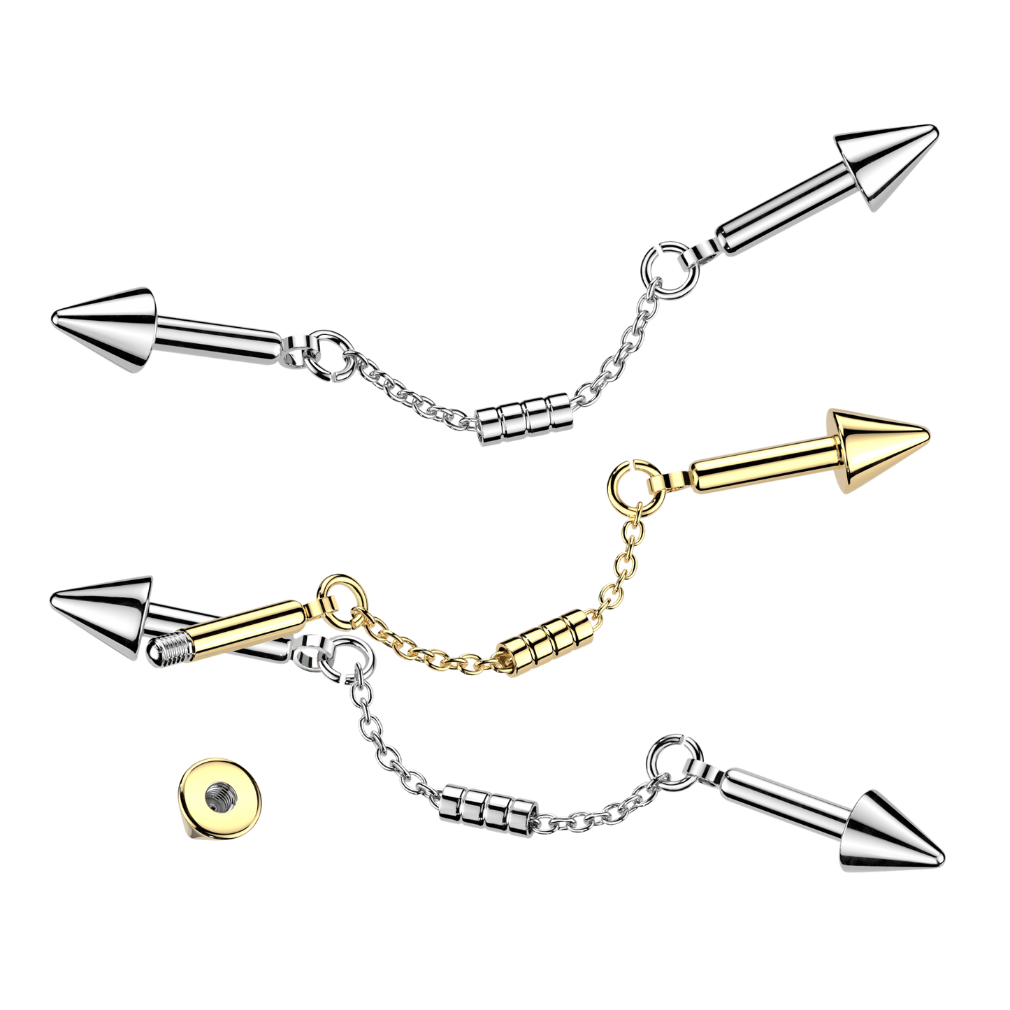 Spike Link Chain Industrial Barbell 14g