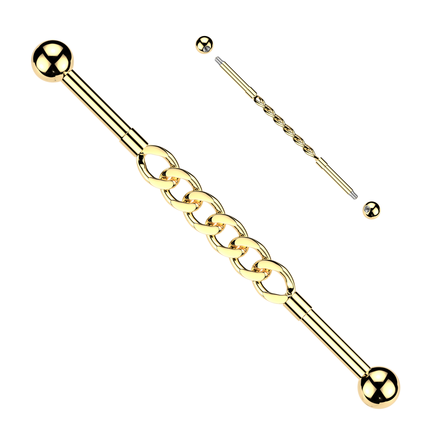 Premium Chain Link Industrial Barbell 14g