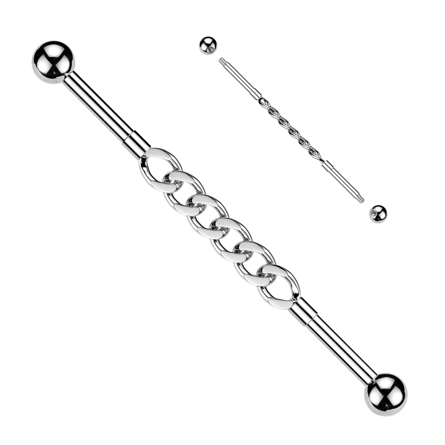 Premium Chain Link Industrial Barbell 14g