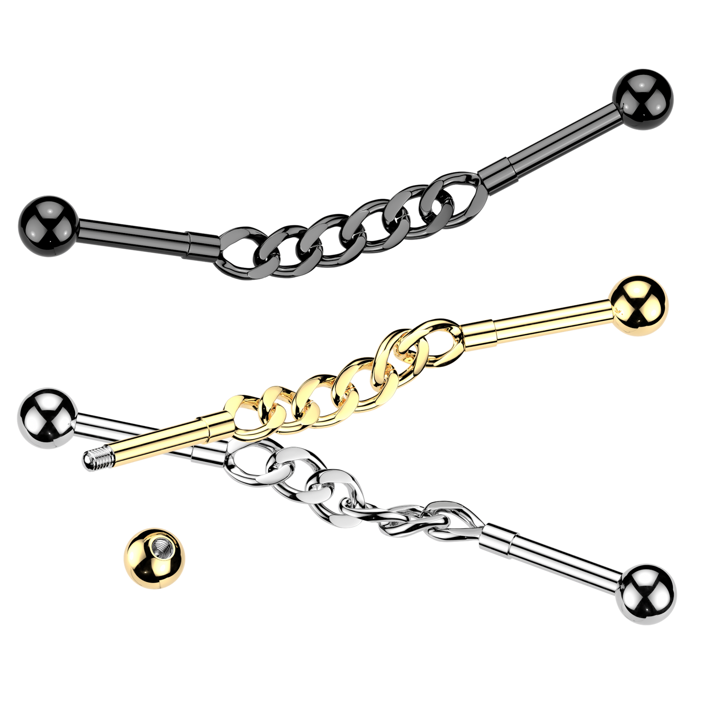Premium Chain Link Industrial Barbell 14g