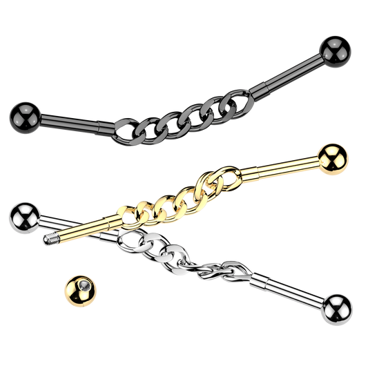 Premium Chain Link Industrial Barbell 14g