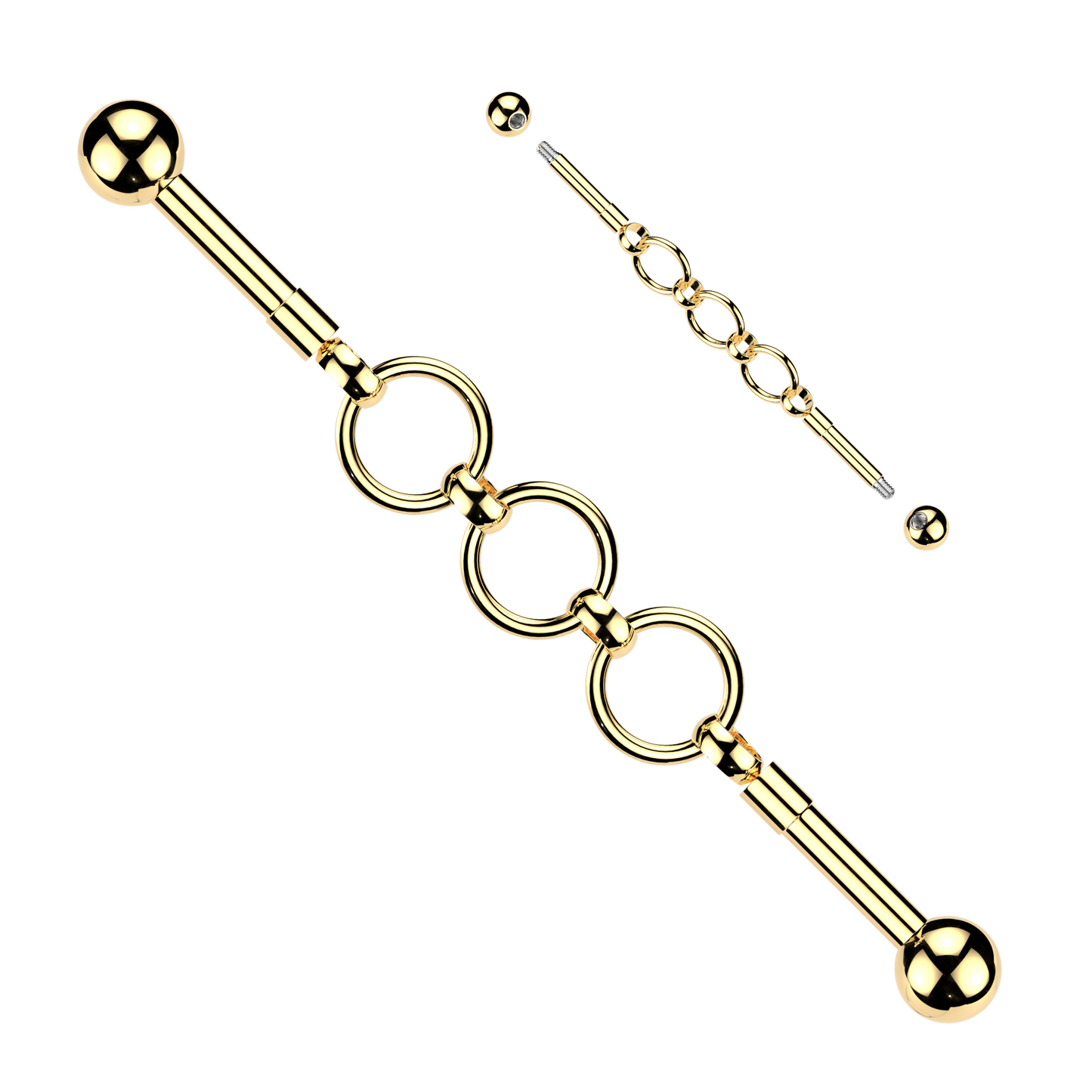 Premium Looped Chain Industrial Barbell 14g