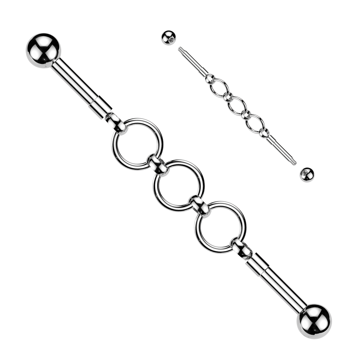 Premium Looped Chain Industrial Barbell 14g