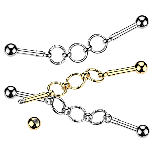 Premium Looped Chain Industrial Barbell 14g