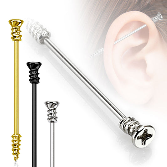 PREMIUM Screw Industrial Barbell 14g