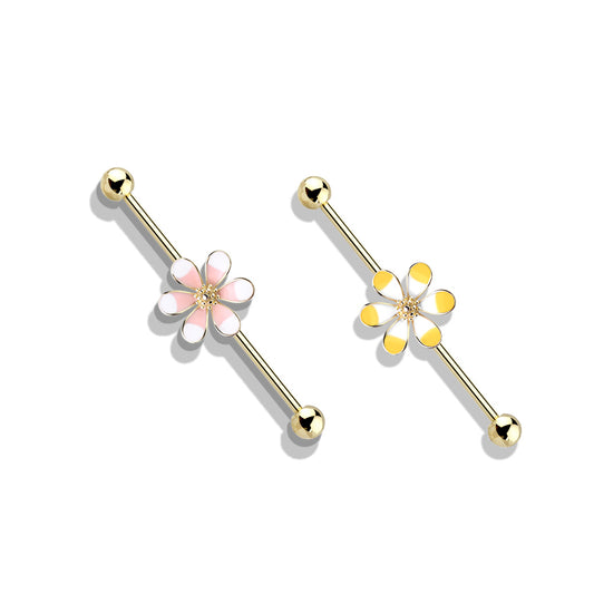 Petal Bloom Industrial Barbell 14g