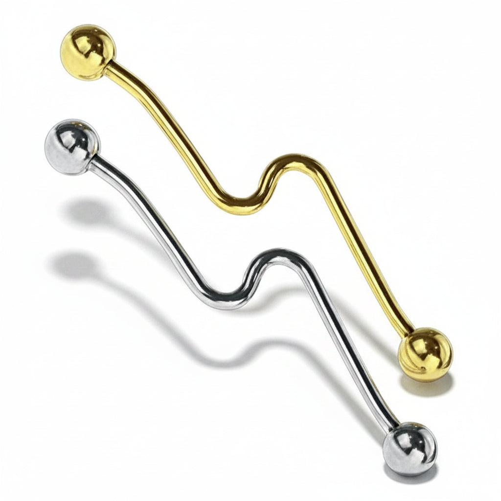 Premium Sharp Zigzag Industrial Barbell 14g