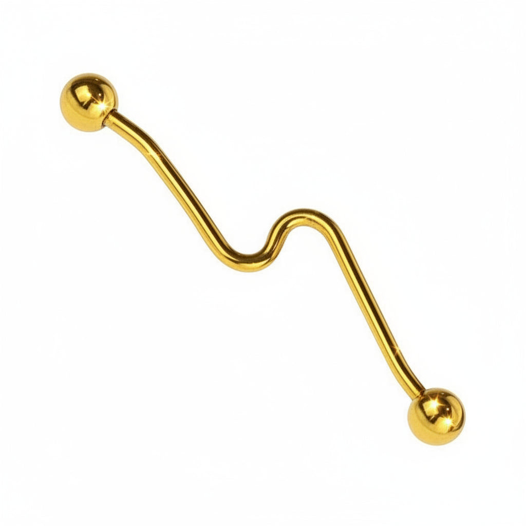 Premium Sharp Zigzag Industrial Barbell 14g