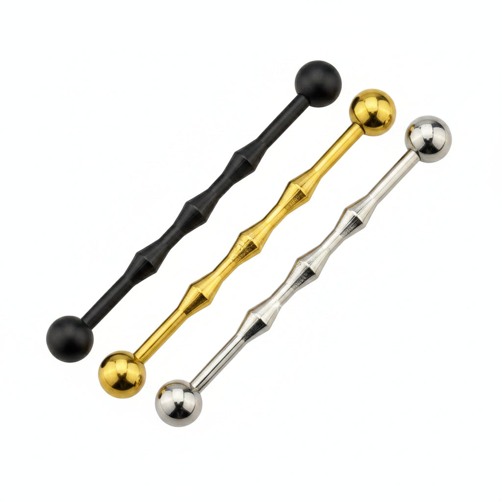 Premium Triple Big Ridge Industrial Barbell 14g