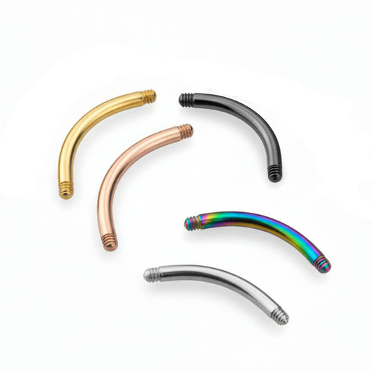 PVD Surgical Steel Externally Threaded Curved Barbell 16g-14g