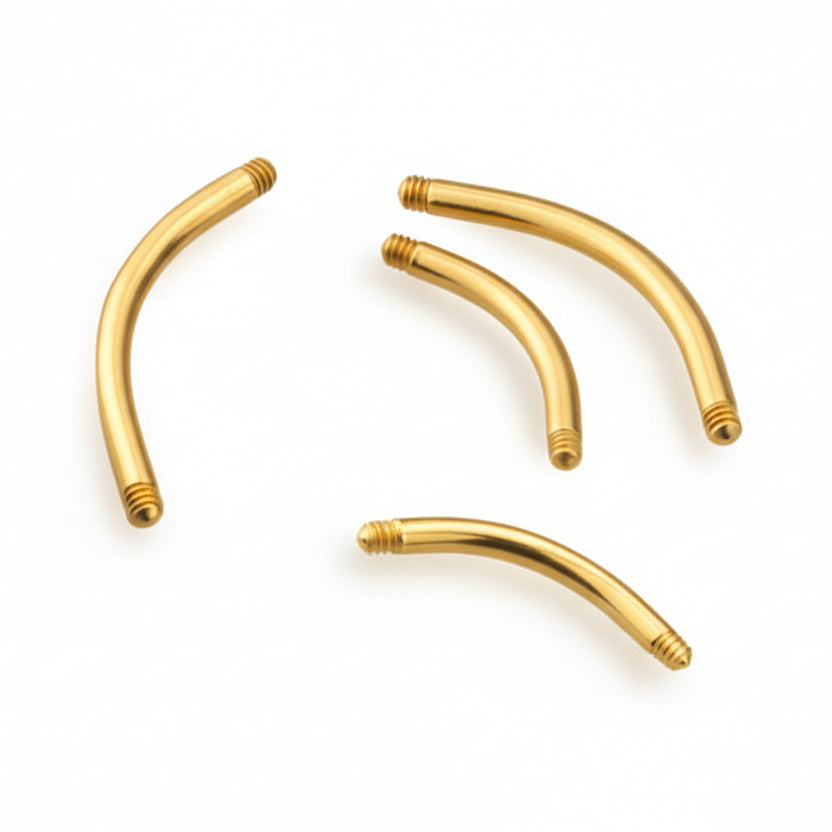 PVD Surgical Steel Externally Threaded Curved Barbell 16g-14g