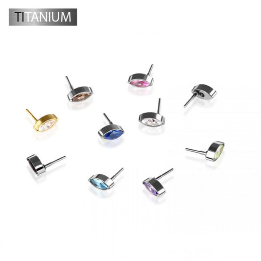 Premium G23 Titanium Marquise Offset Threadless Top