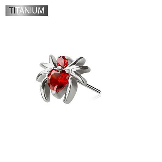 Premium G23 Titanium Crystal Spider Luxe Threadless Top