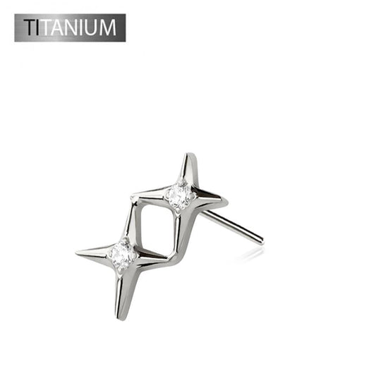 Premium G23 Titanium Star Sparkle Threadless Top