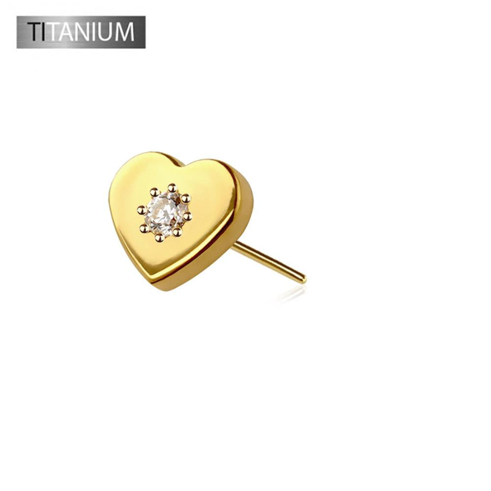 Premium G23 Titanium Heart + Crystal Fancy Threadless Top
