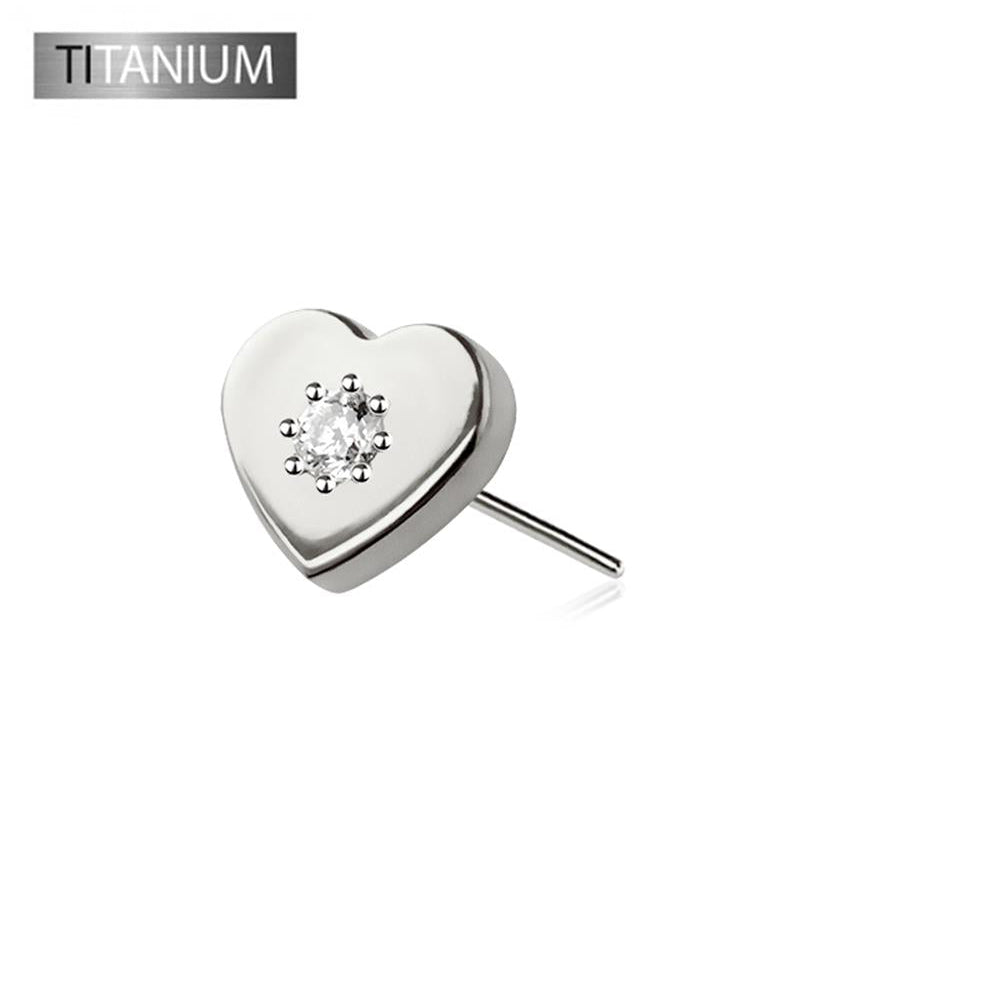 Premium G23 Titanium Heart + Crystal Fancy Threadless Top