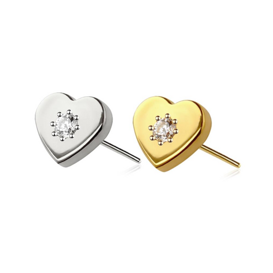 Premium G23 Titanium Heart + Crystal Fancy Threadless Top