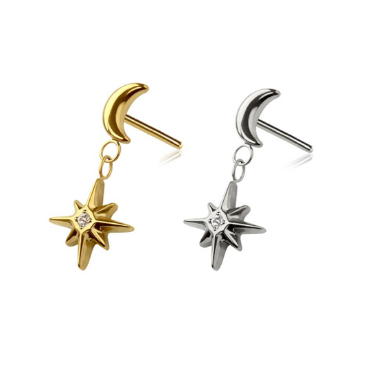 Premium G23 Titanium Luxe Moonlit Starfall Dangle Threadless Top