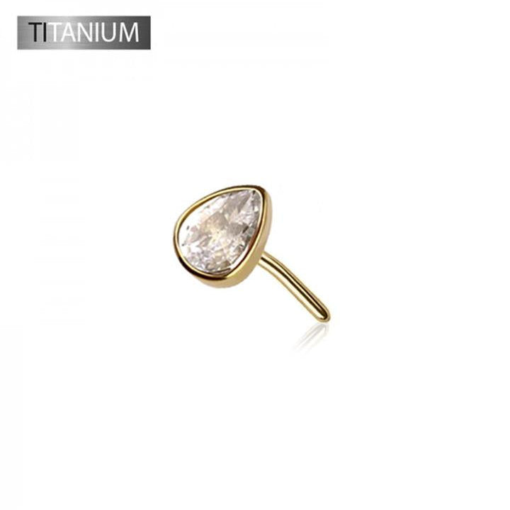Premium G23 Titanium Crystal Teardrop Luxe Threadless Top