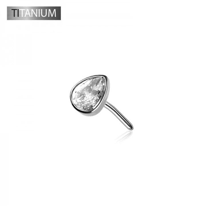 Premium G23 Titanium Crystal Teardrop Luxe Threadless Top
