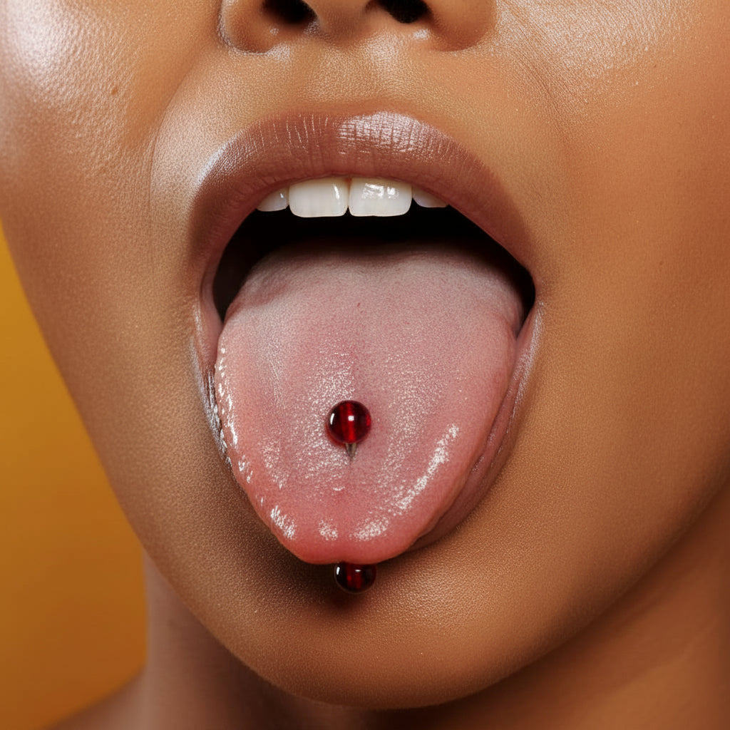 Lucite Gloss Tongue Barbell 14g