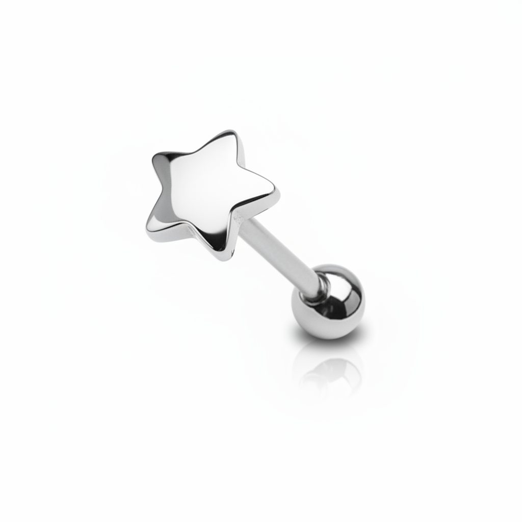Premium Star Tongue Barbell 14g