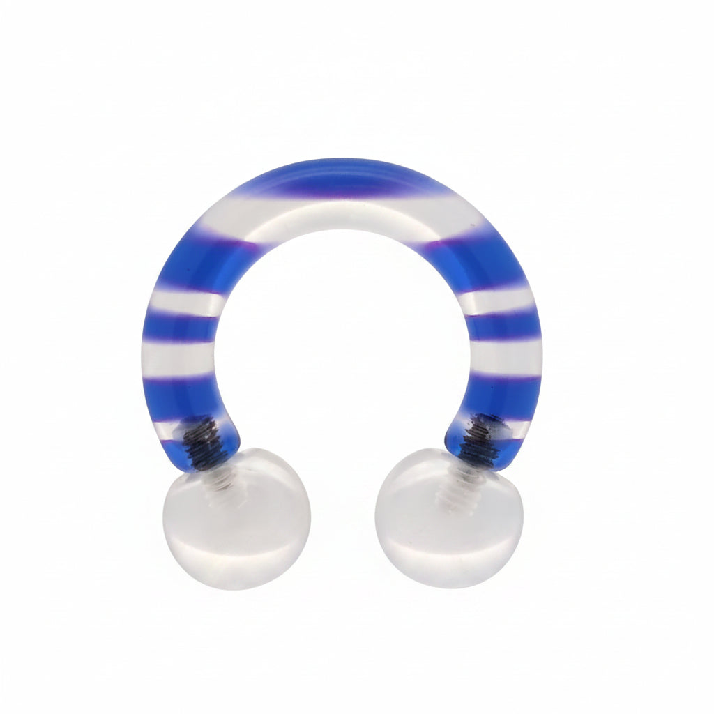 Lucite Stripes Circular Barbell Externally Threaded