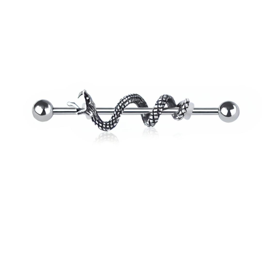 PREMIUM Wrapped Snake Industrial Barbell 14g
