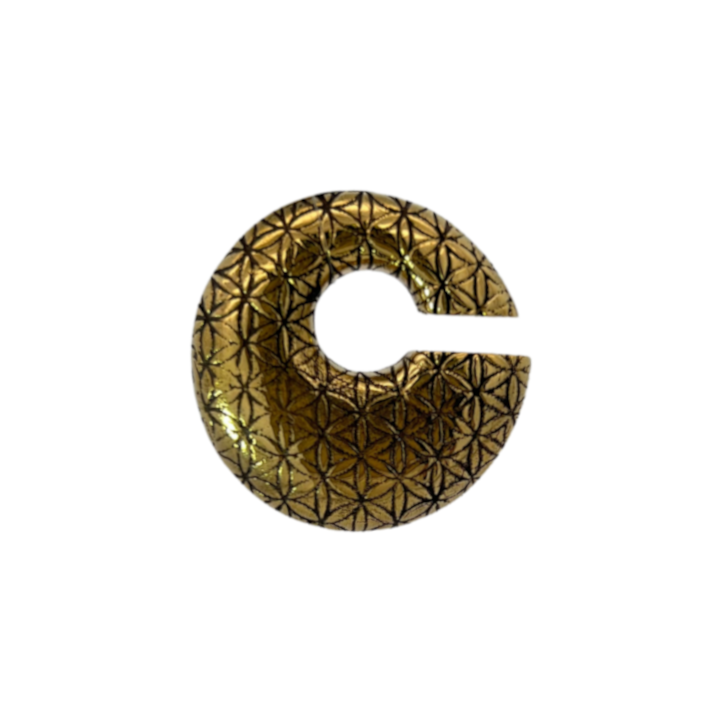 Brass Flower Tile Ear Weights 0g