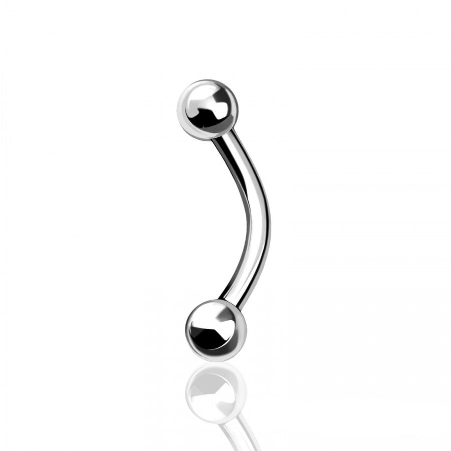 Surgical Steel Curved Barbell Externally Threaded