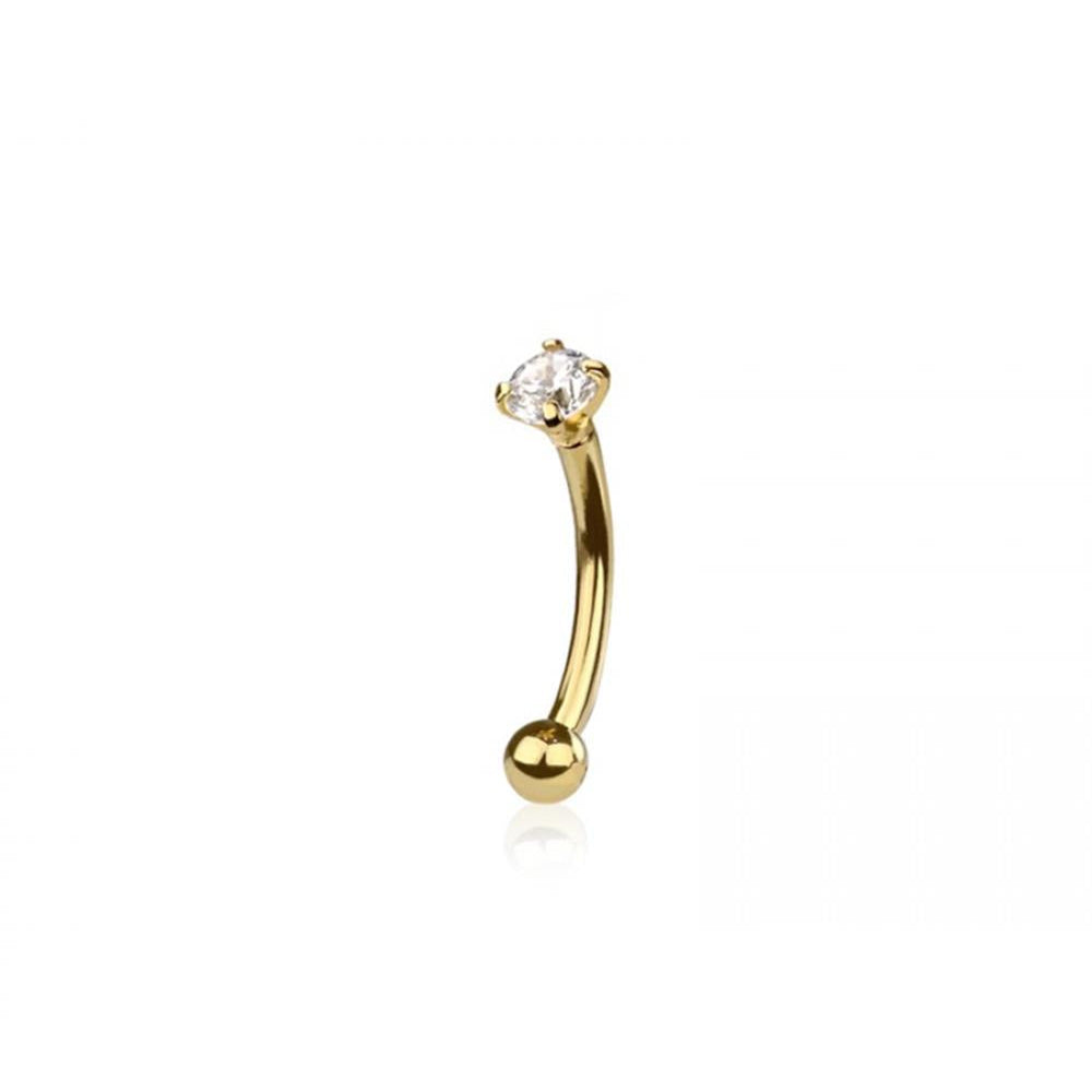 Claw-Set Crystal Curved Barbell 20g