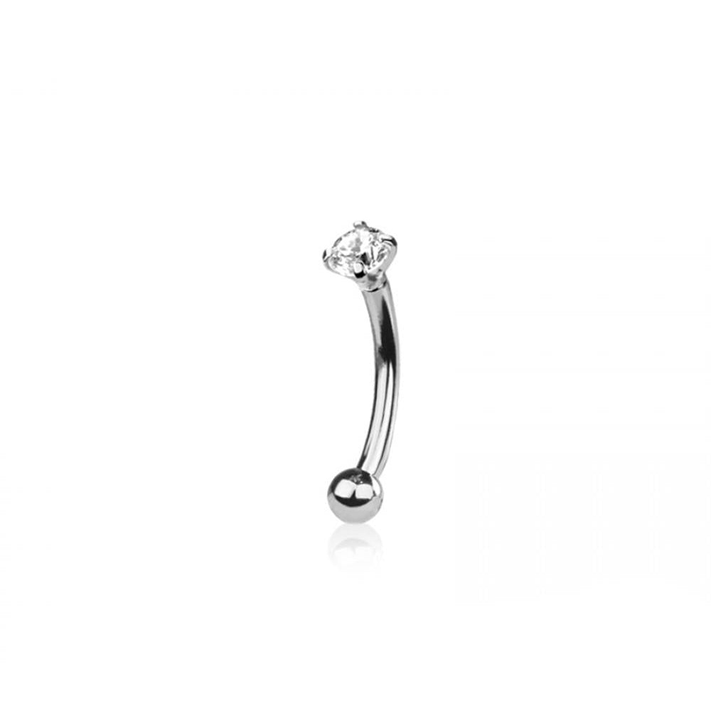 Claw-Set Crystal Curved Barbell 20g