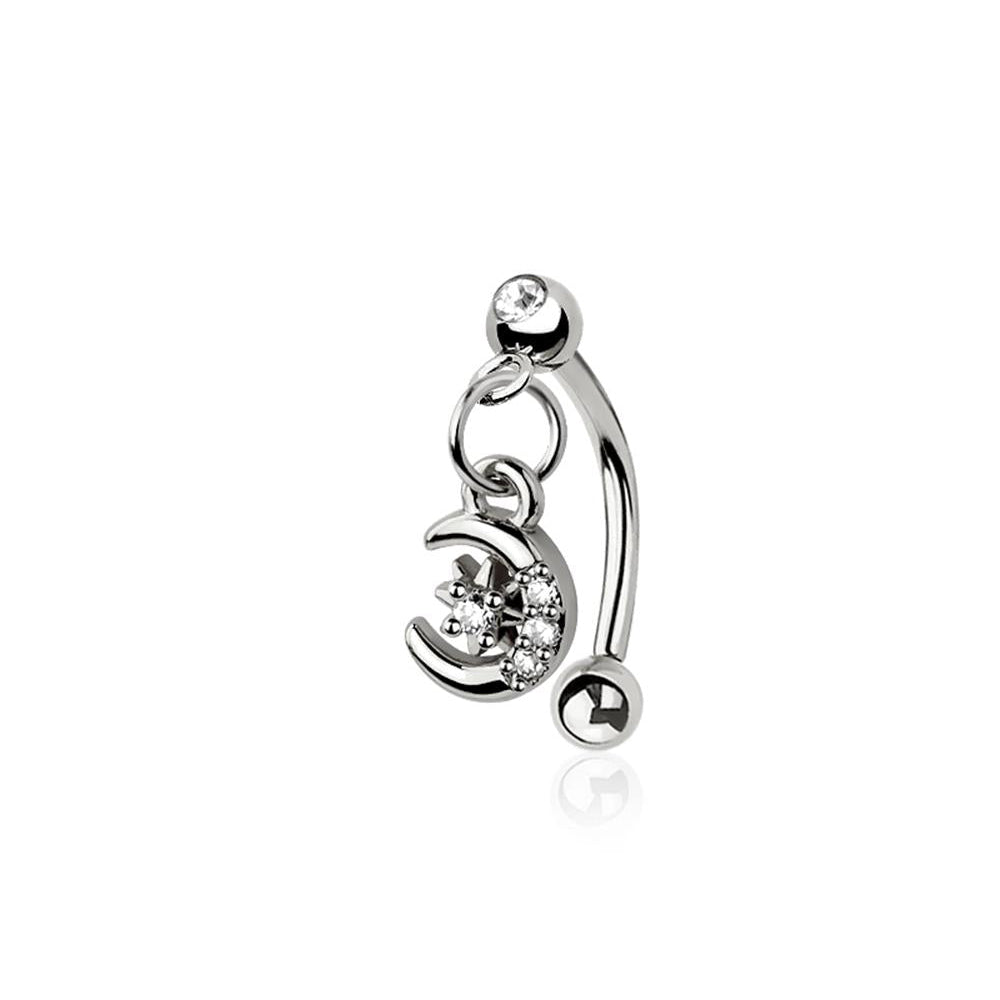 Lunar Starfall Dangle Curved Barbell 16g