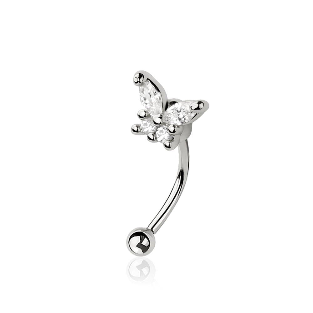 Claw-Set Butterfly Curved Barbell 16g