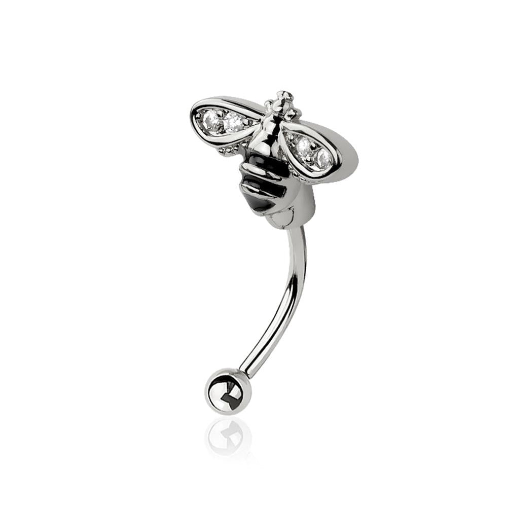 Crystal Bumble Bee Curved Barbell 16g