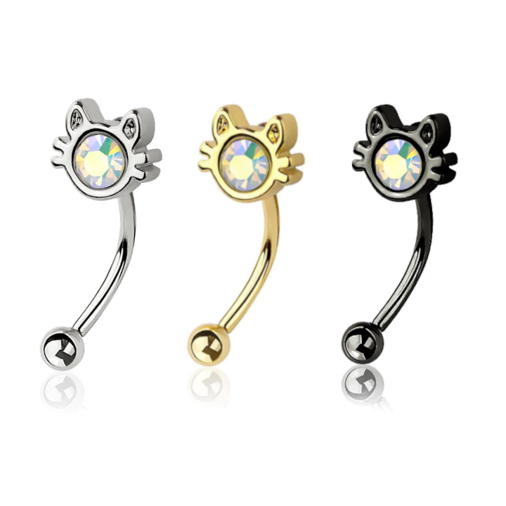 Kitty Glow Curved Barbell 16g