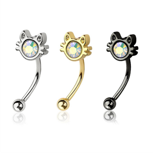 Kitty Glow Curved Barbell 16g