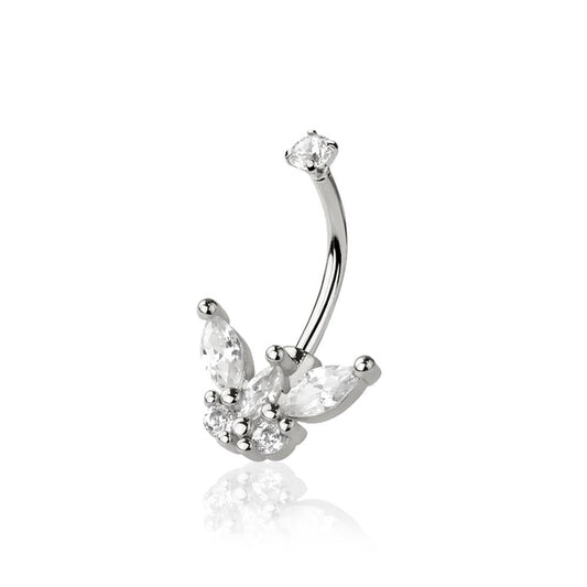 Claw-Set Marquise Wing Curved Barbell 16g