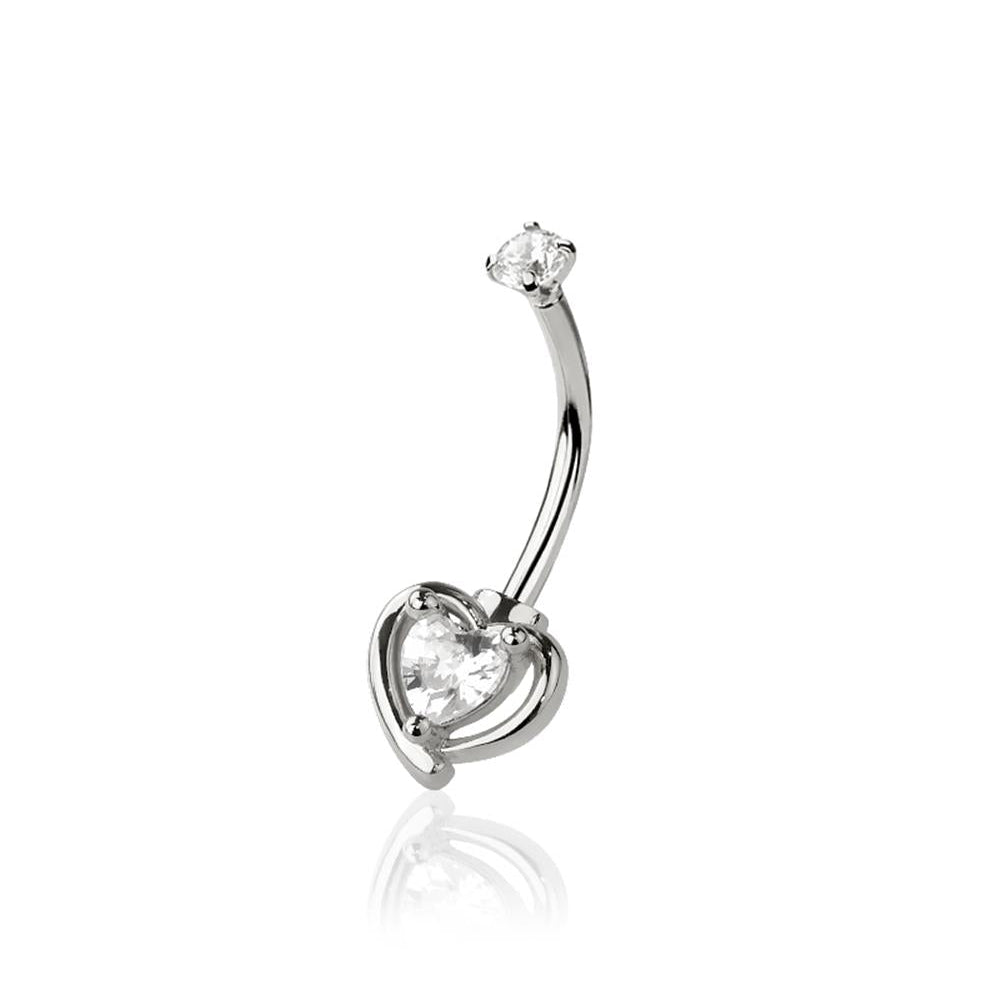 Claw-Set Heartline Curved Barbell 16g