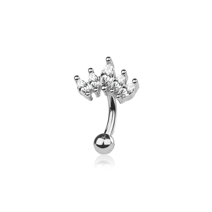 Crystal Marquise Curved Barbell 16g