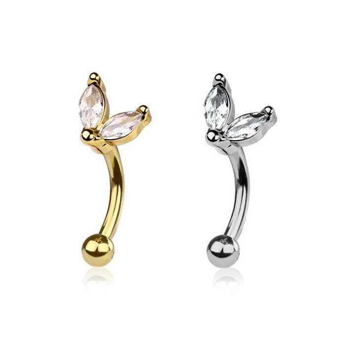 Marquise Wing Curved Barbell 16g