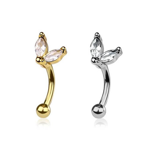 Marquise Wing Curved Barbell 16g