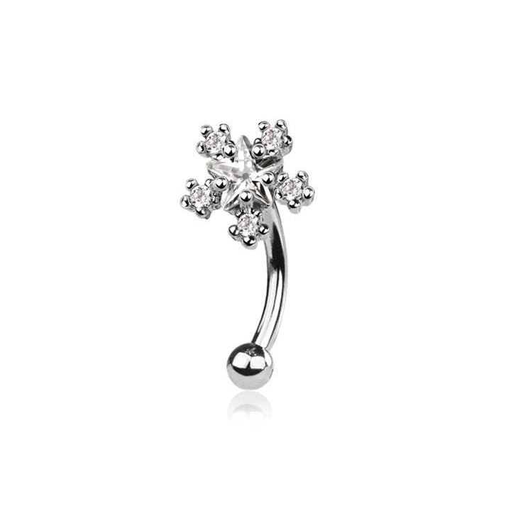 Star Halo Curved Barbell 16g