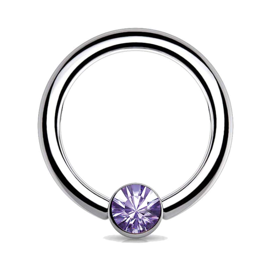 Jewel Captive Bead Ring Light Purple