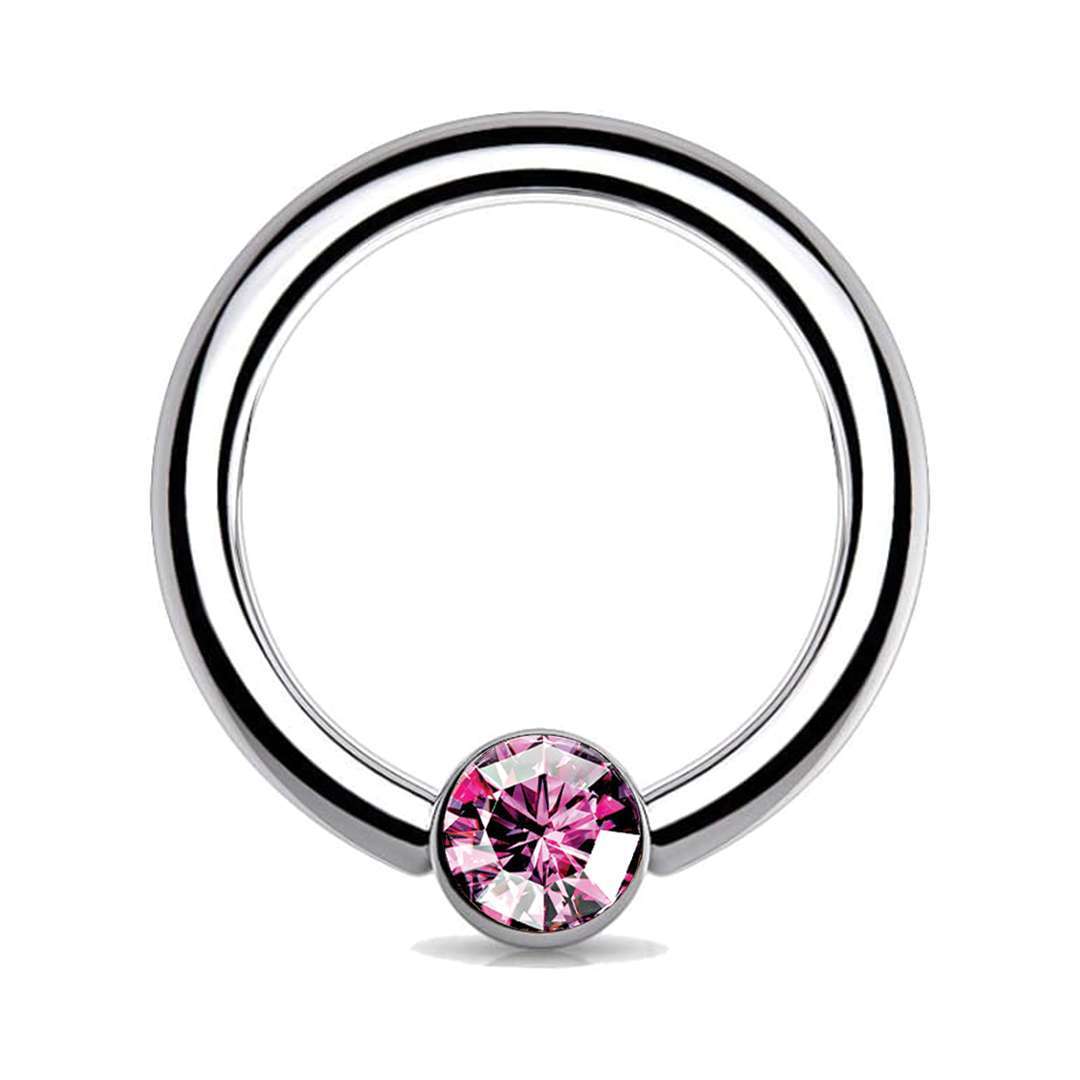 Jewel Captive Bead Ring Pink