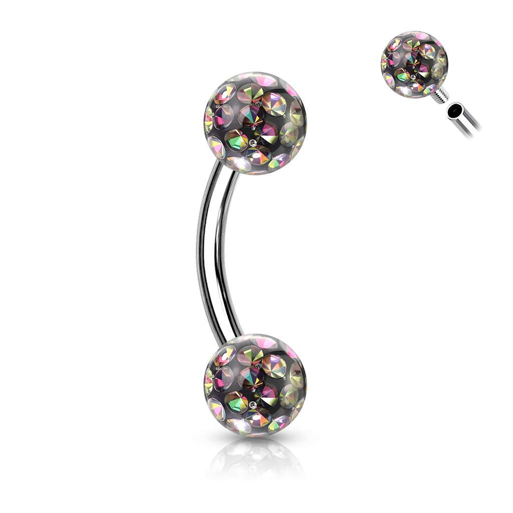 SS Ferido Bead Curved Barbell - Vitrail