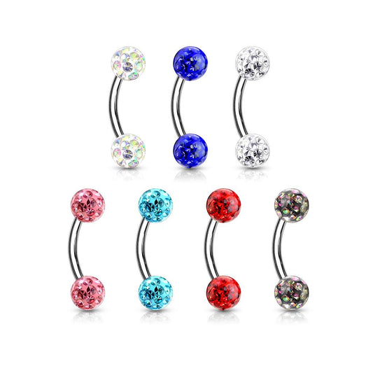 SS Ferido Bead Curved Barbell 16G.