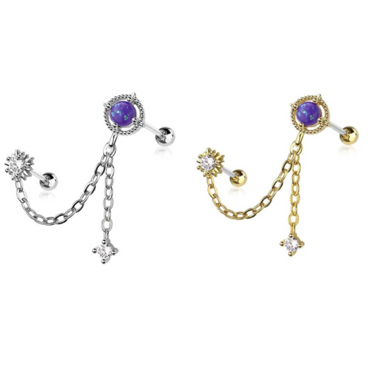 Celestial Chain Dangle Double Ball Back 20g