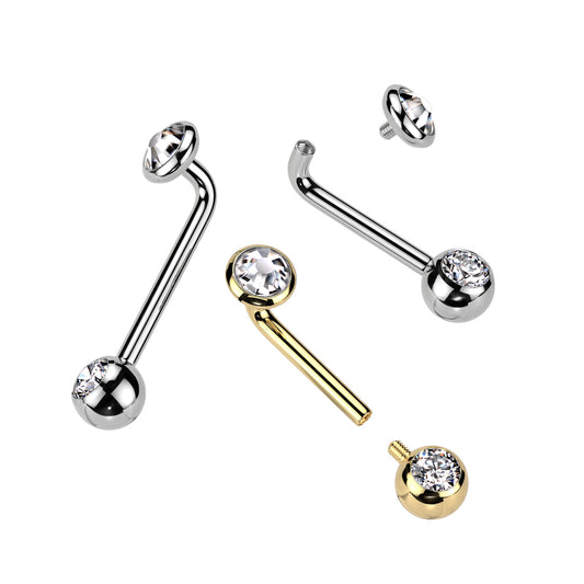 Premium G23 Titanium Crystal Christina Bar 14g
