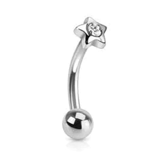 Crystal Star Curved Barbell